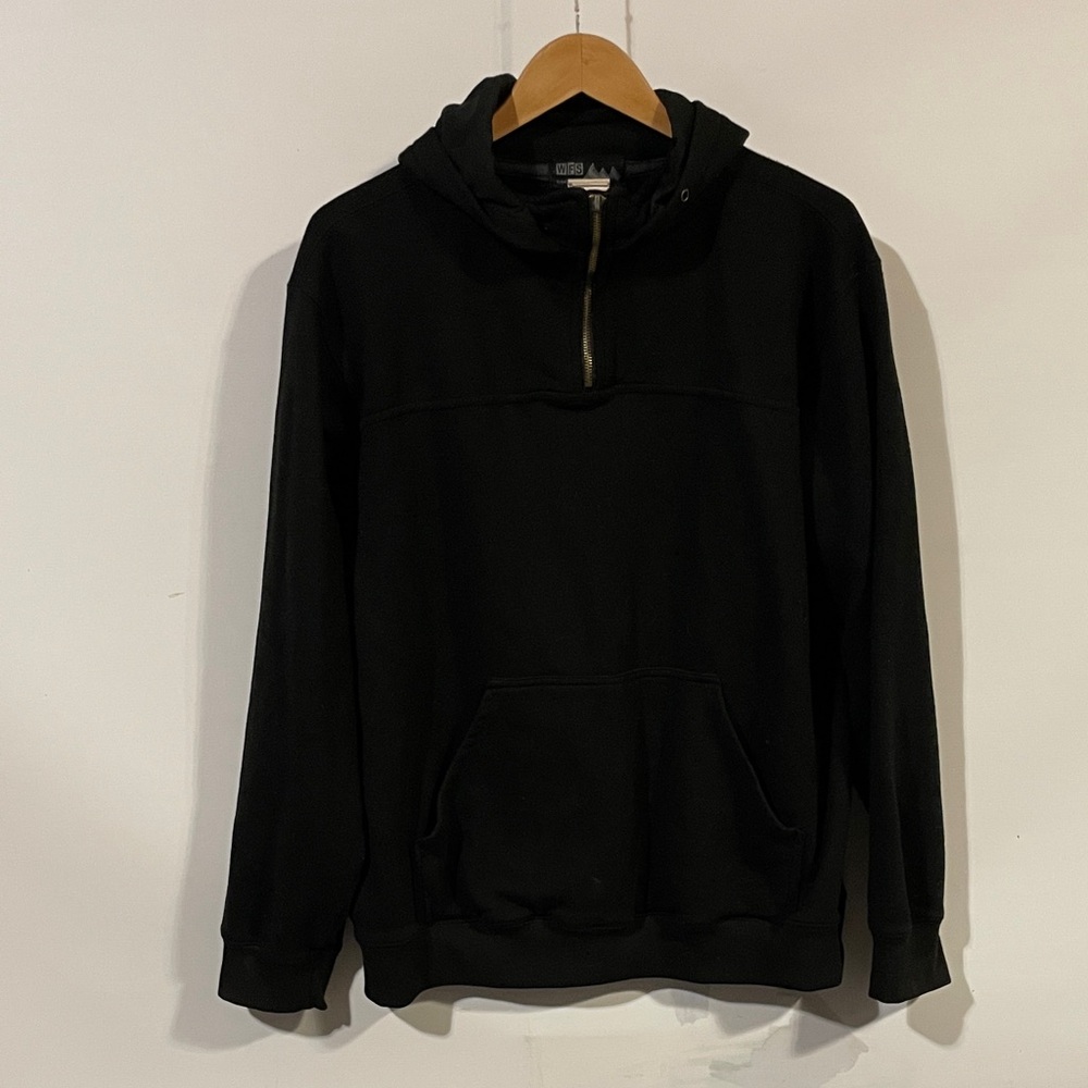Vintage WFM Black Hoodie with Front Pocket